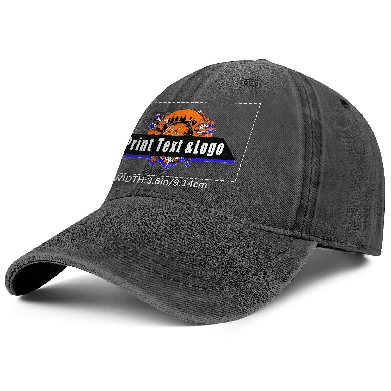 Personalized Custom Black Washed Cowboy Trucker Hat with Logo Fashion Accessory enthsush