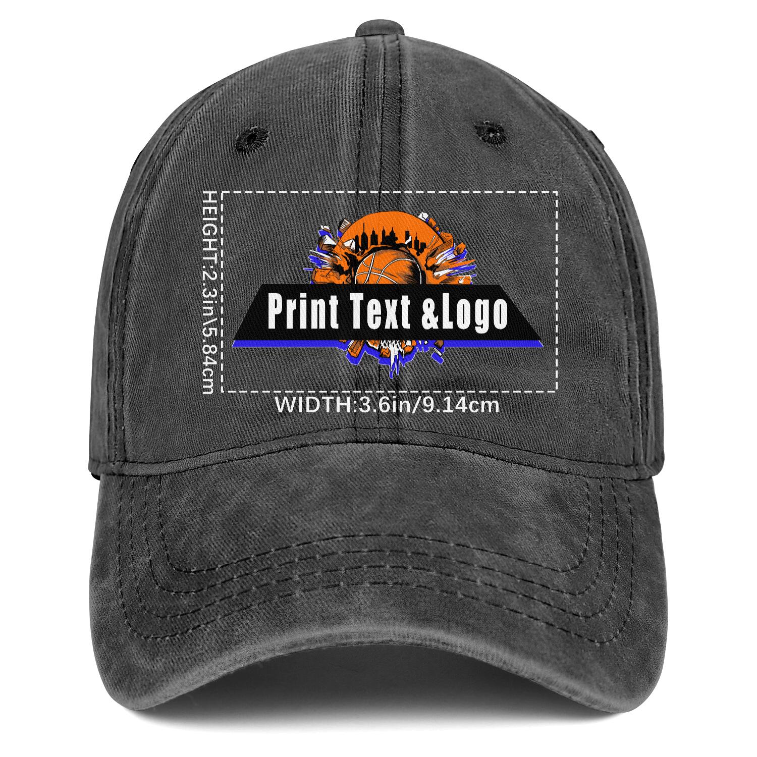 Personalized Custom Black Washed Cowboy Trucker Hat with Logo Fashion Accessory enthsush