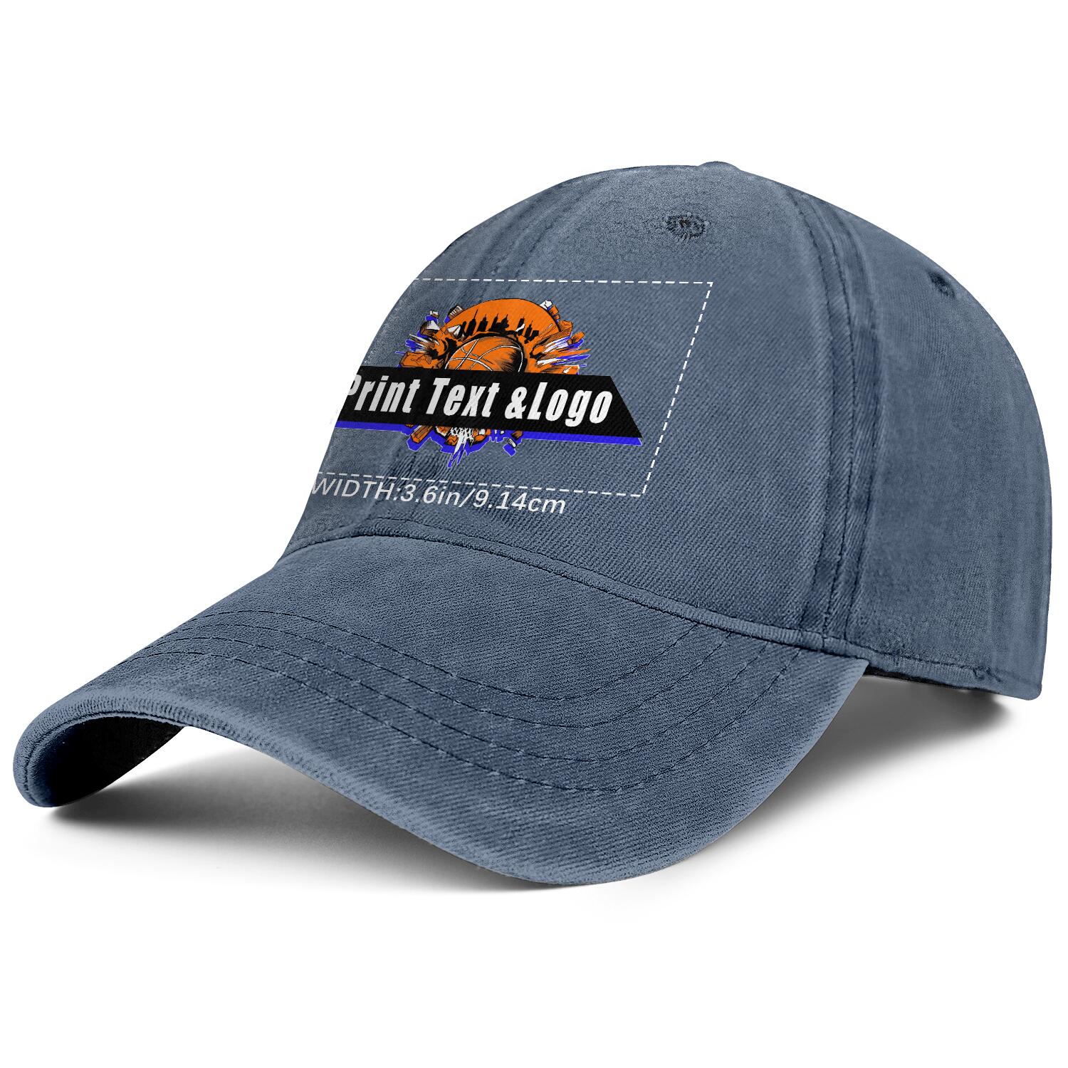 Personalized Custom Blue Washed Cowboy Trucker Hat with Logo Fashion Accessory enthsush