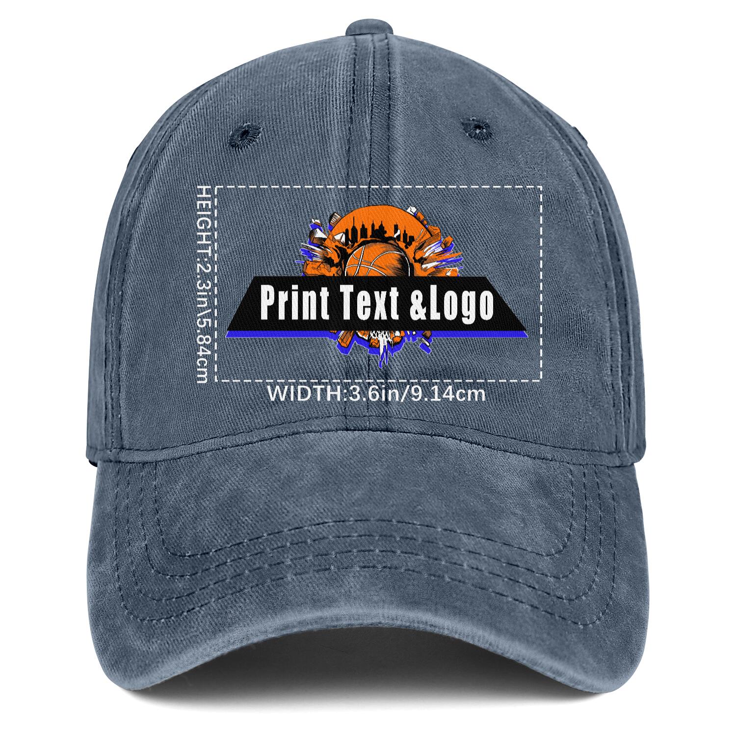 Personalized Custom Blue Washed Cowboy Trucker Hat with Logo Fashion Accessory enthsush