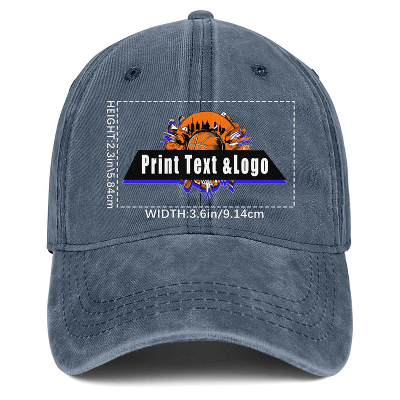 Personalized Custom Blue Washed Cowboy Trucker Hat with Logo Fashion Accessory