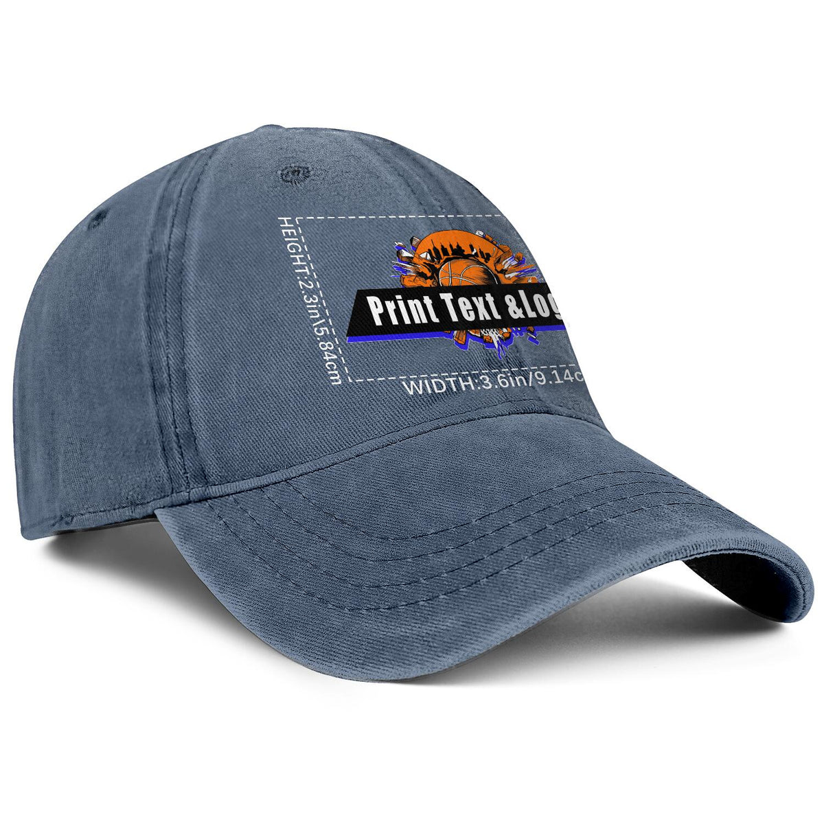 Personalized Custom Blue Washed Cowboy Trucker Hat with Logo Fashion Accessory enthsush
