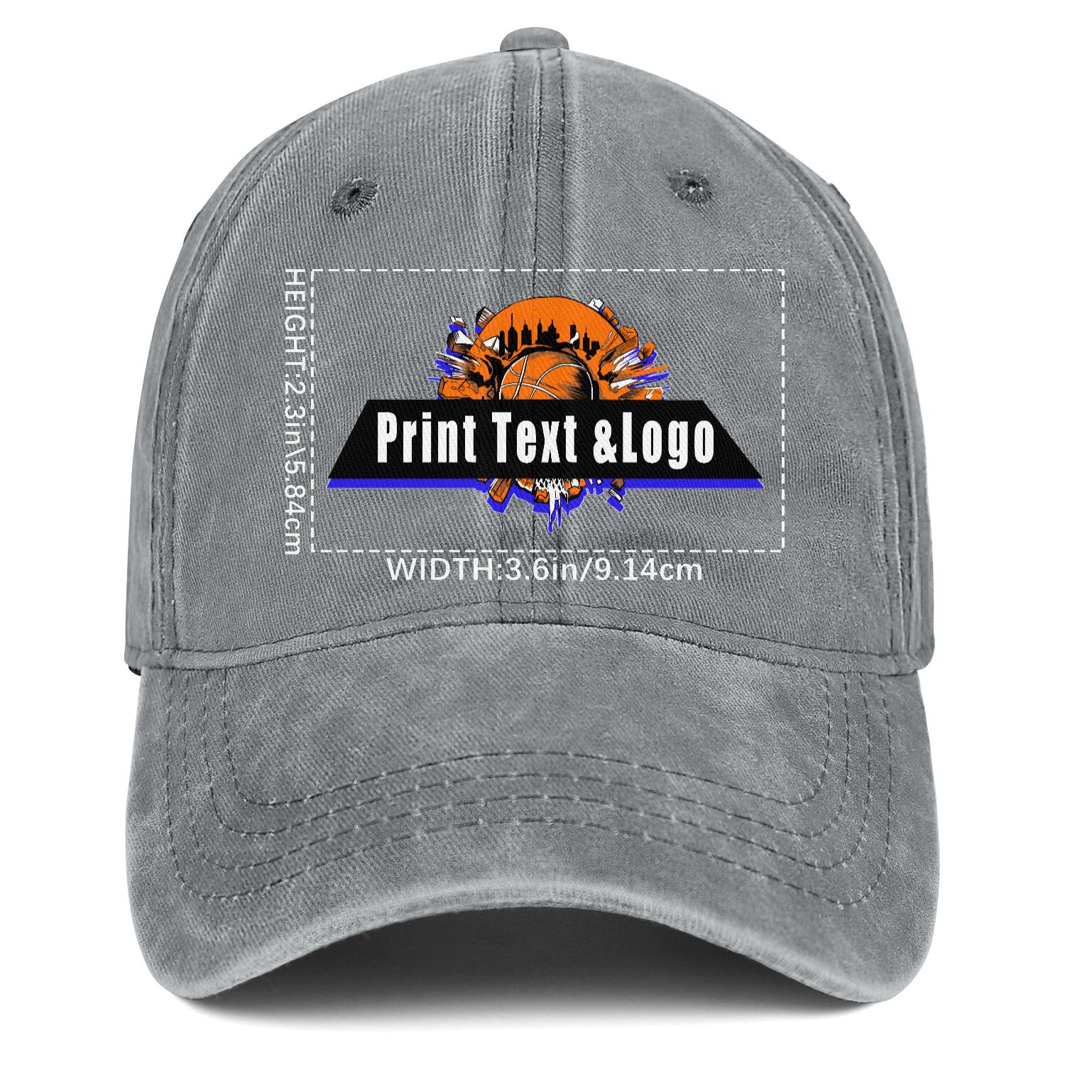 Personalized Custom Grey Washed Cowboy Trucker Hat with Logo Fashion Accessory enthsush