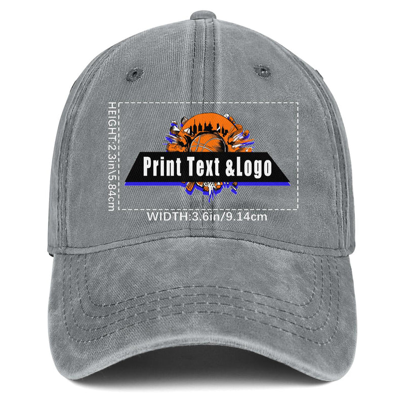 Personalized Custom Grey Washed Cowboy Trucker Hat with Logo Fashion Accessory