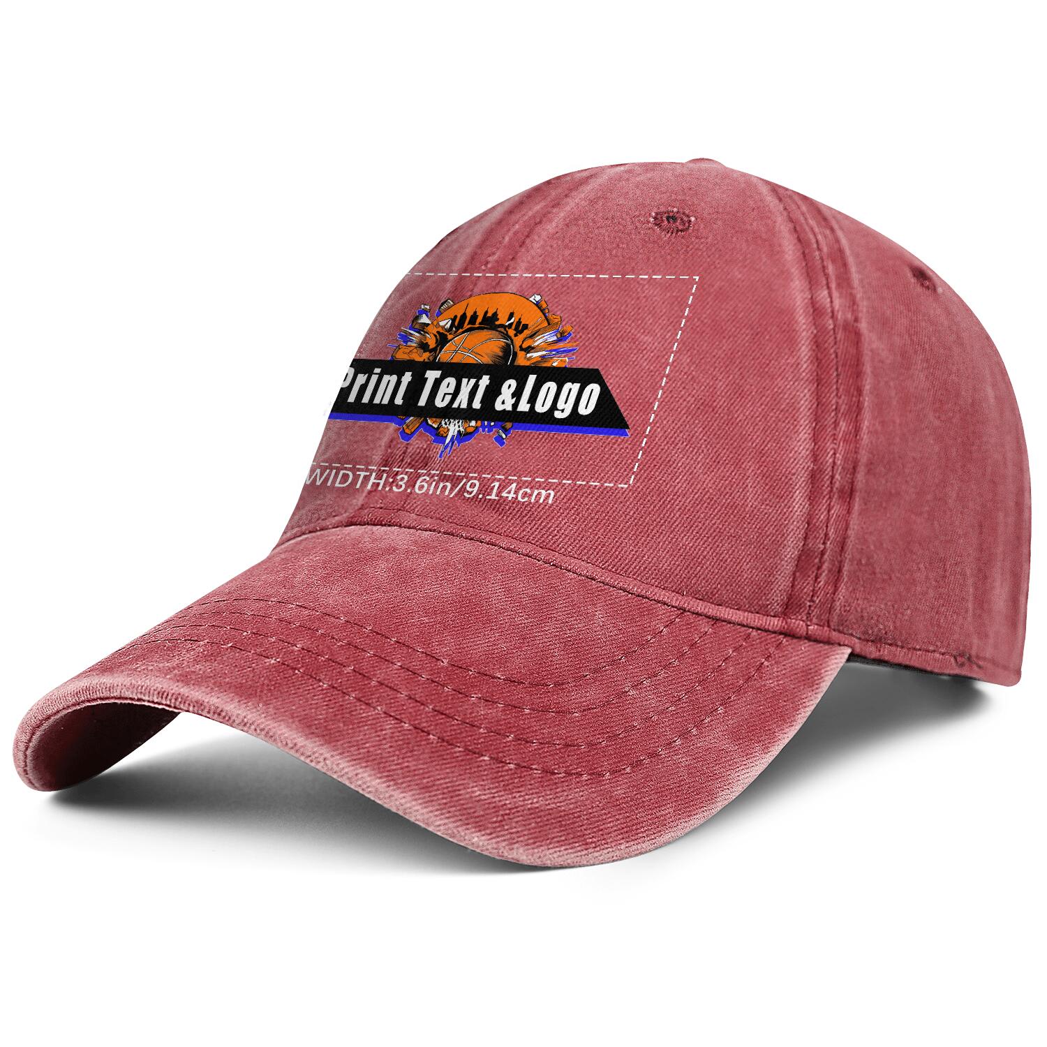 Personalized Custom Red Washed Cowboy Trucker Hat with Logo Fashion Accessory enthsush