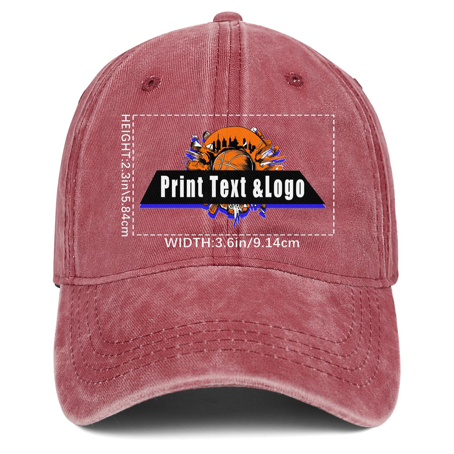Personalized Custom Red Washed Cowboy Trucker Hat with Logo Fashion Accessory enthsush