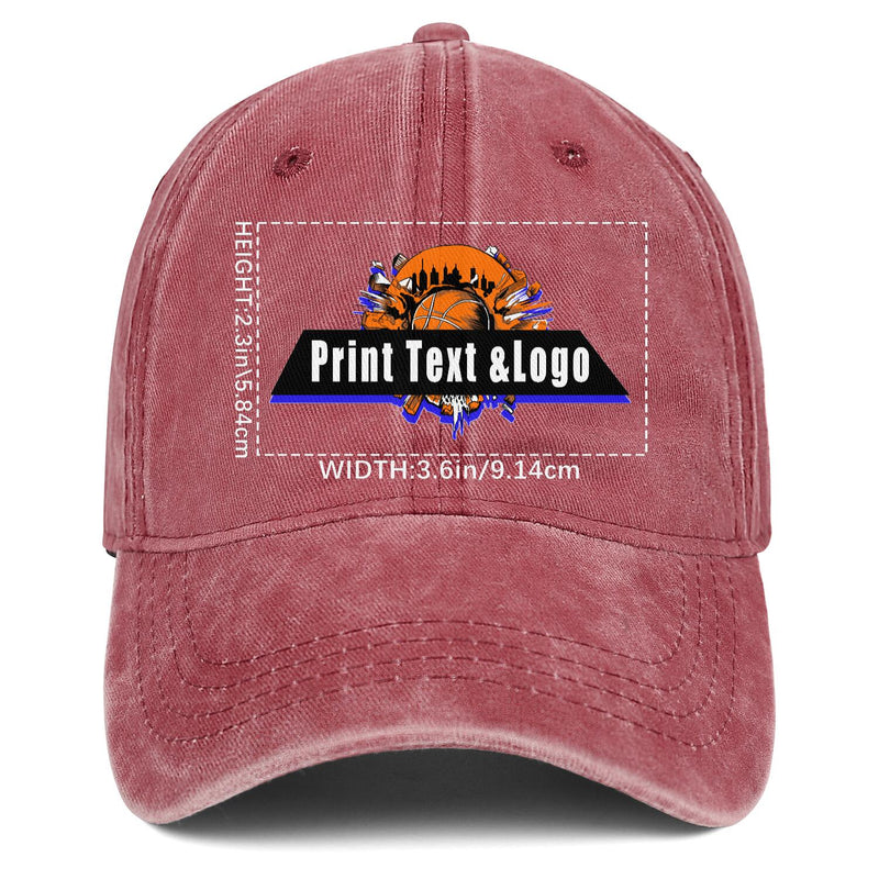 Personalized Custom Red Washed Cowboy Trucker Hat with Logo Fashion Accessory