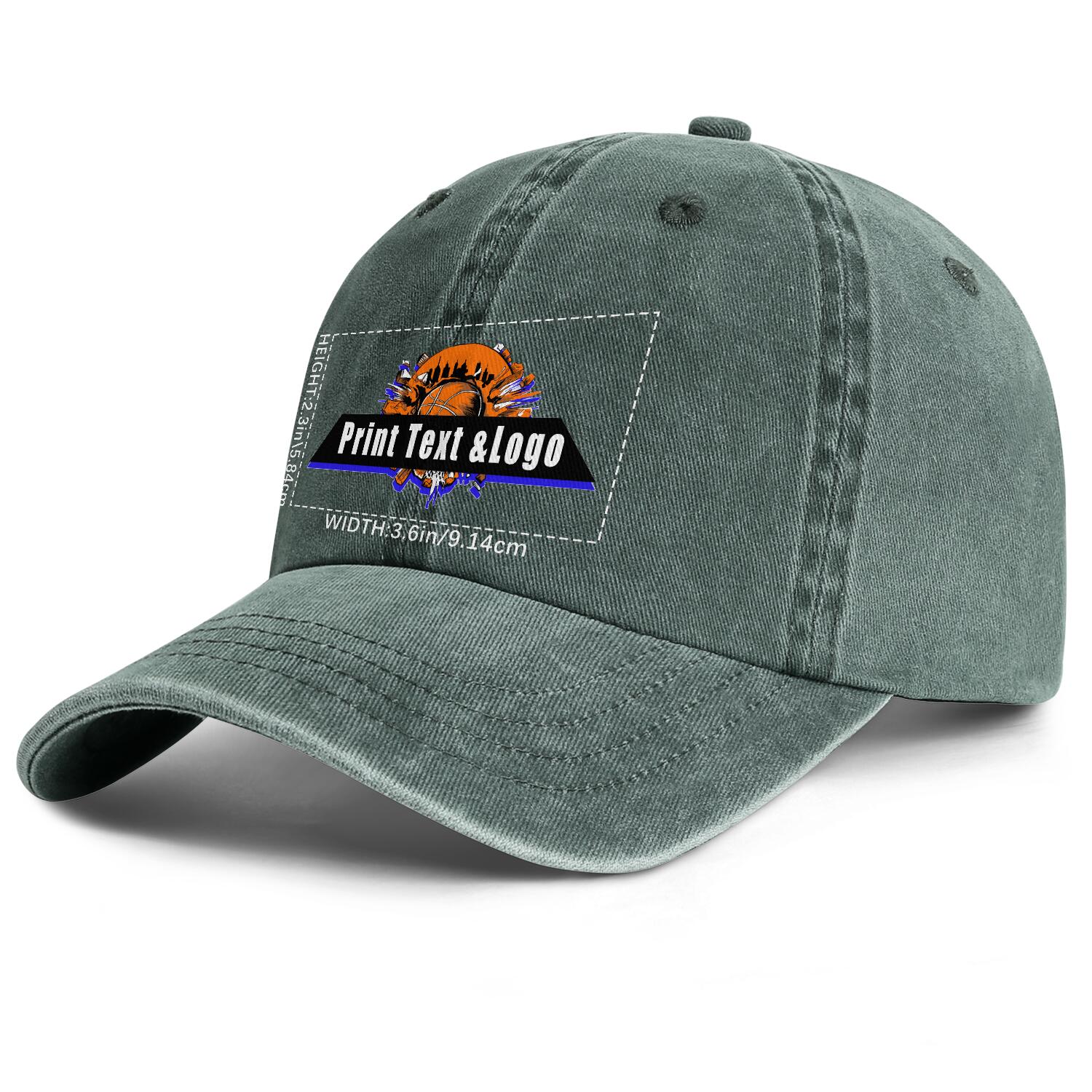 Personalized Custom Dark Green Washed Cowboy Trucker Hat with Logo Fashion Accessory enthsush