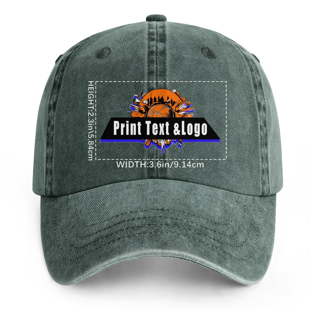 Personalized Custom Dark Green Washed Cowboy Trucker Hat with Logo Fashion Accessory enthsush