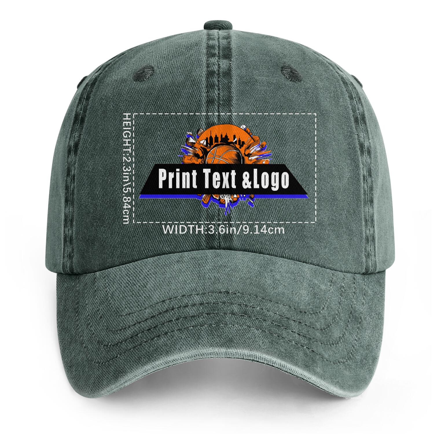 Personalized Custom Dark Green Washed Cowboy Trucker Hat with Logo Fashion Accessory enthsush