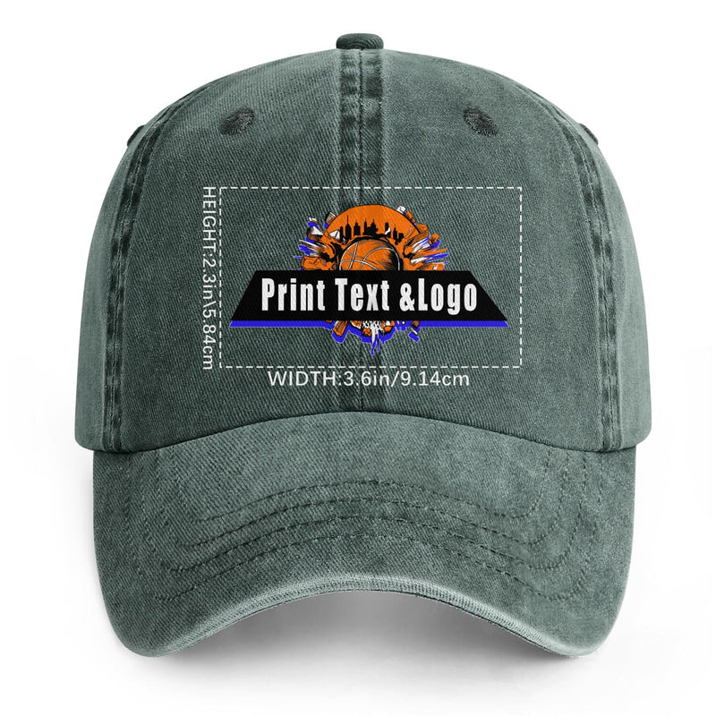 Personalized Custom Dark Green Washed Cowboy Trucker Hat with Logo Fashion Accessory