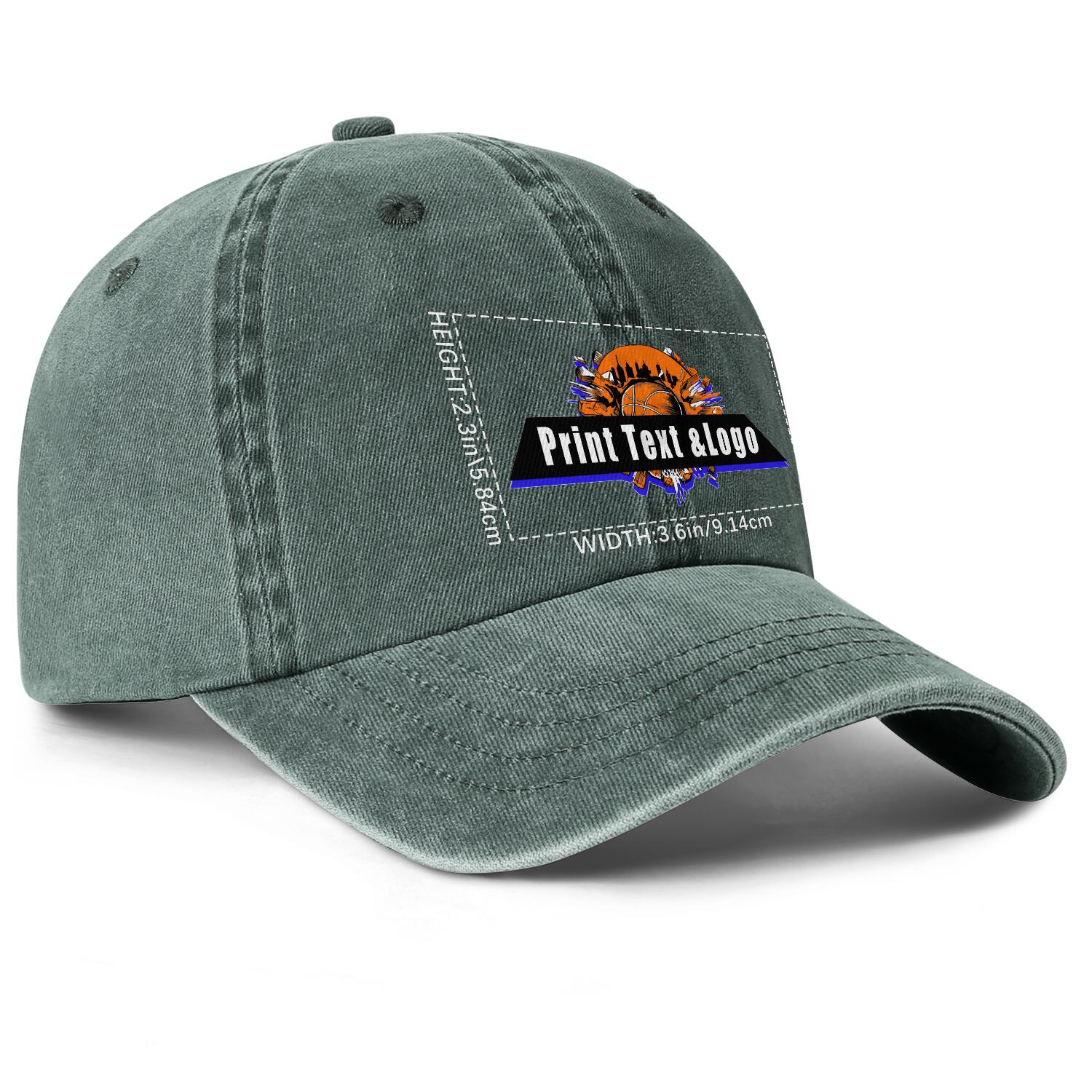 Personalized Custom Dark Green Washed Cowboy Trucker Hat with Logo Fashion Accessory enthsush
