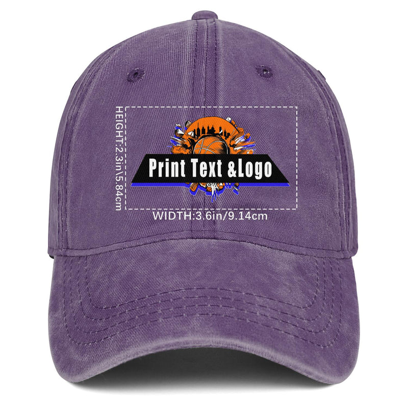 Personalized Custom Purple Washed Cowboy Trucker Hat with Logo Fashion Accessory