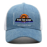 Custom Blue Denim Baseball Cap with Breathable Mesh Panels & Casual Style