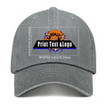 Customized Grey Logo Washed Cowboy Ponytail Cap Metal Snapback Men's and Women's Breathable Baseball Caps enthsush