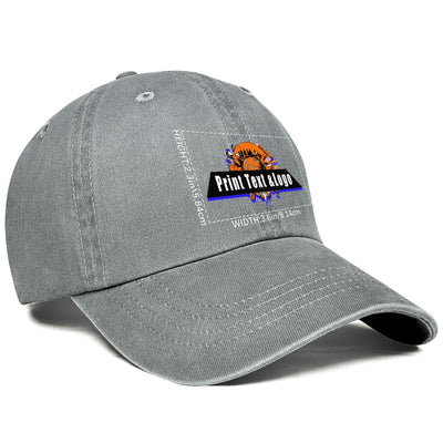 Customized Grey Logo Washed Cowboy Ponytail Cap Metal Snapback Men's and Women's Breathable Baseball Caps enthsush
