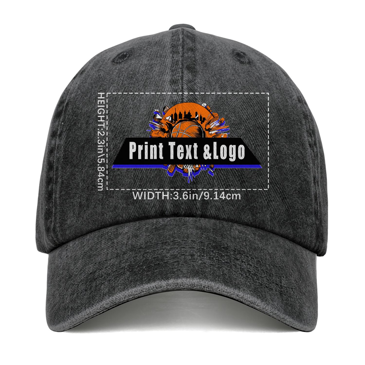 Customized Black Logo Washed Cowboy Ponytail Cap Metal Snapback Men's and Women's Breathable Baseball Caps enthsush