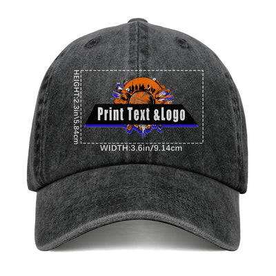 Customized Black Logo Washed Cowboy Ponytail Cap Metal Snapback Men's and Women's Breathable Baseball Caps enthsush
