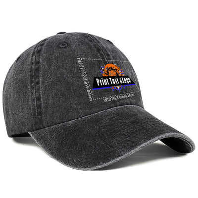 Customized Black Logo Washed Cowboy Ponytail Cap Metal Snapback Men's and Women's Breathable Baseball Caps enthsush