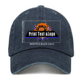 Customized Blue Logo Washed Cowboy Ponytail Cap Metal Snapback Men's and Women's Breathable Baseball Caps enthsush