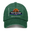Customized Green Logo Washed Cowboy Ponytail Cap Metal Snapback Men's and Women's Breathable Baseball Caps enthsush