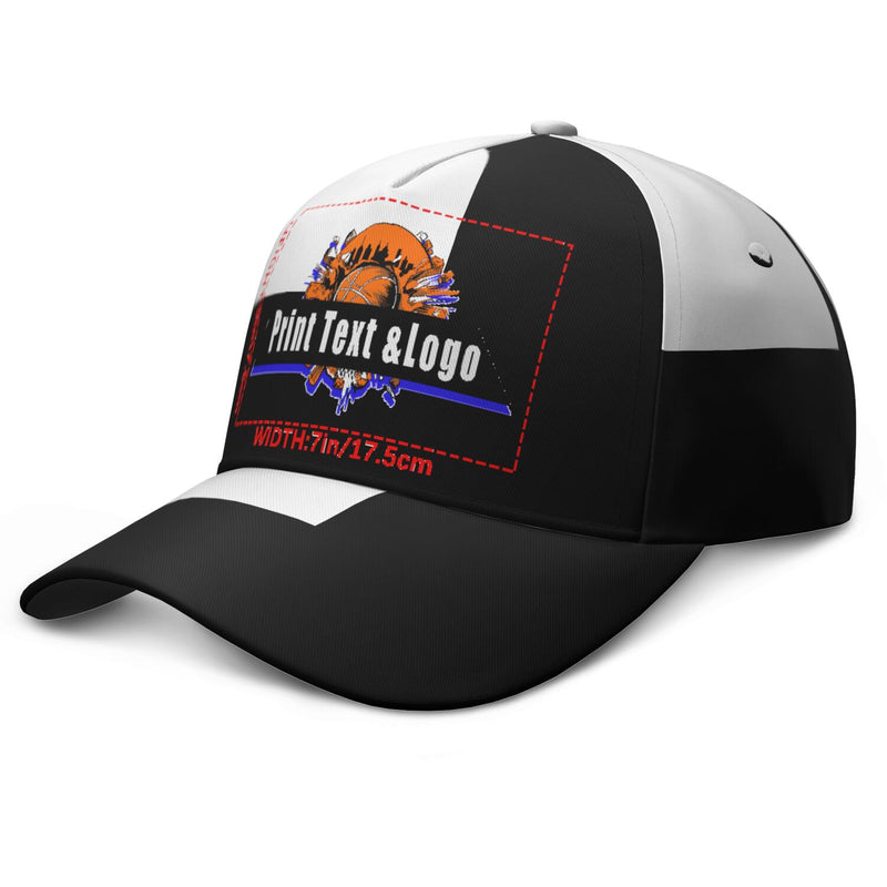 Personalized White Black 5-Panel Duckbill Cap Your Unique Style Your Way