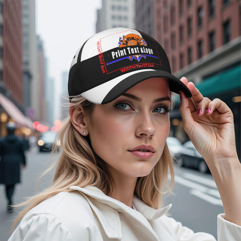 Personalized White Black 5-Panel Duckbill Cap Your Unique Style Your Way