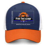 Personalized Navy Blue Orange 5-Panel Duckbill Cap Your Unique Style Your Way