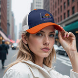 Personalized Navy Blue Orange 5-Panel Duckbill Cap Your Unique Style Your Way