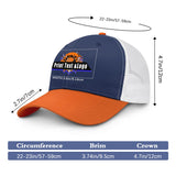 Personalized Navy Blue Orange 5-Panel Duckbill Cap Your Unique Style Your Way