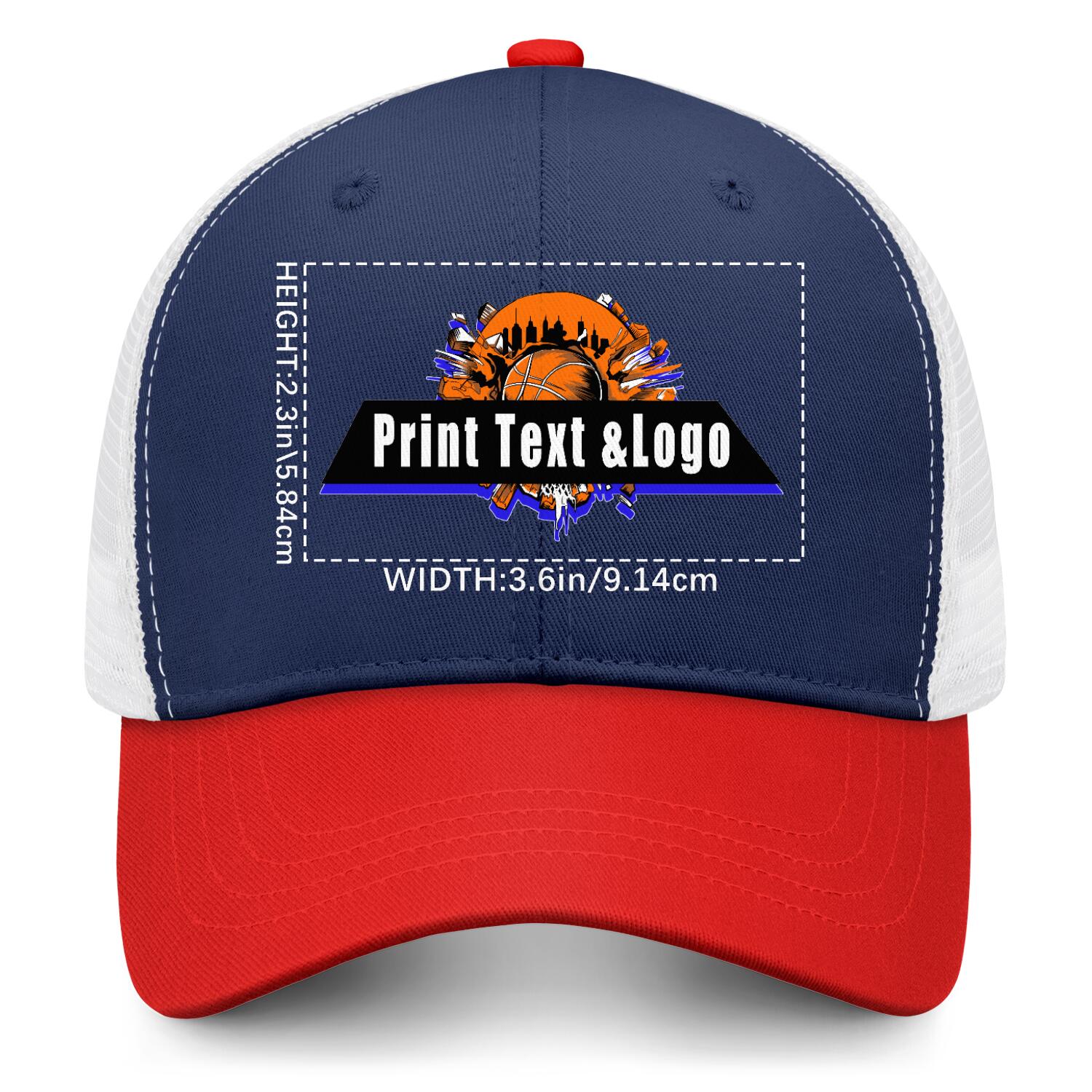 Personalized Navy Blue Red 5-Panel Duckbill Cap Your Unique Style Your Way enthsush