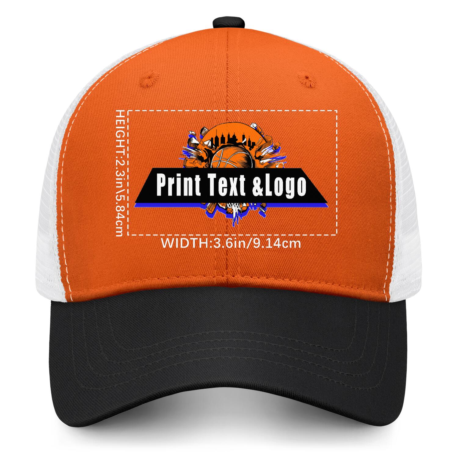 Personalized Orange Black 5-Panel Duckbill Cap Your Unique Style Your Way enthsush