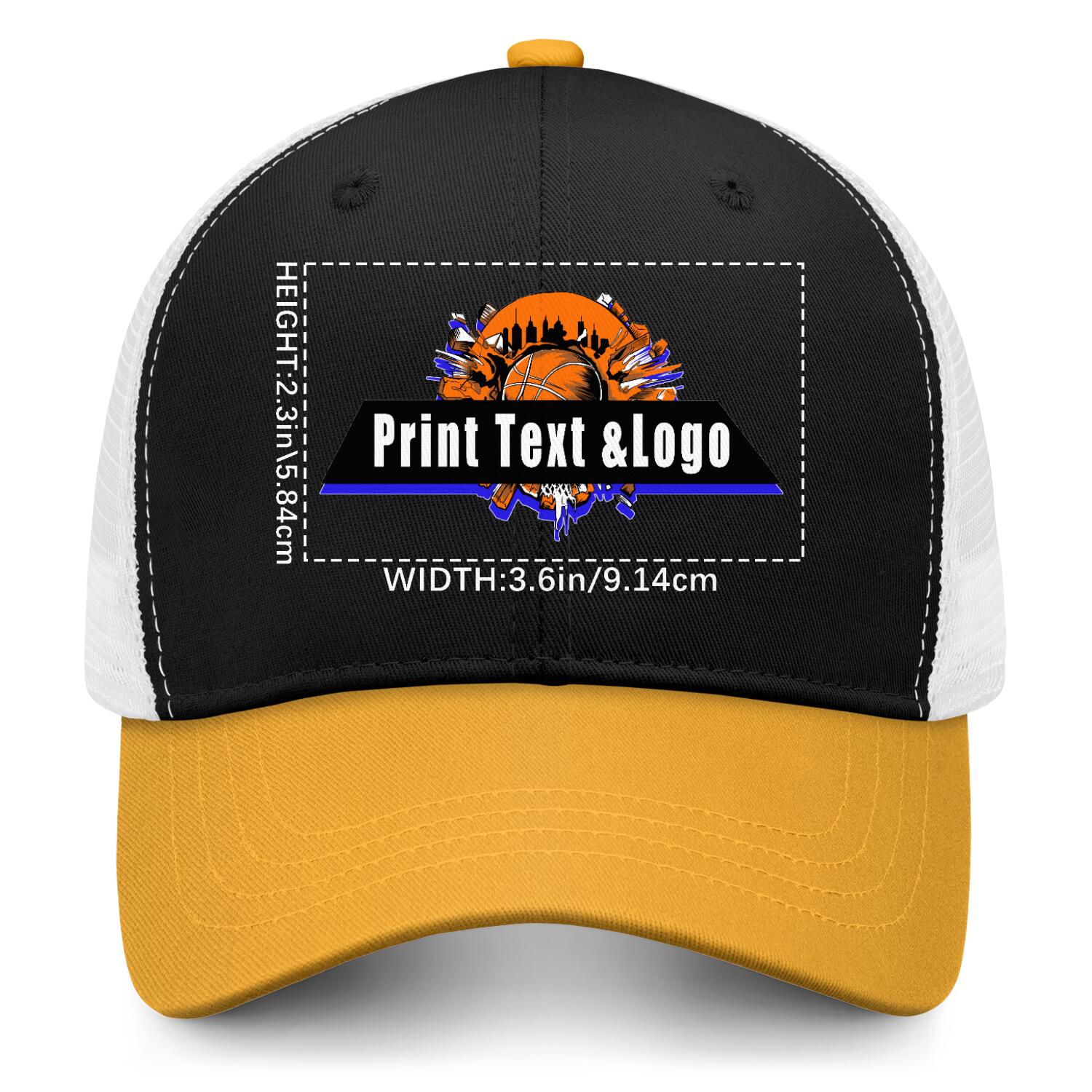 Personalized Black Yellow 5-Panel Duckbill Cap Your Unique Style Your Way enthsush