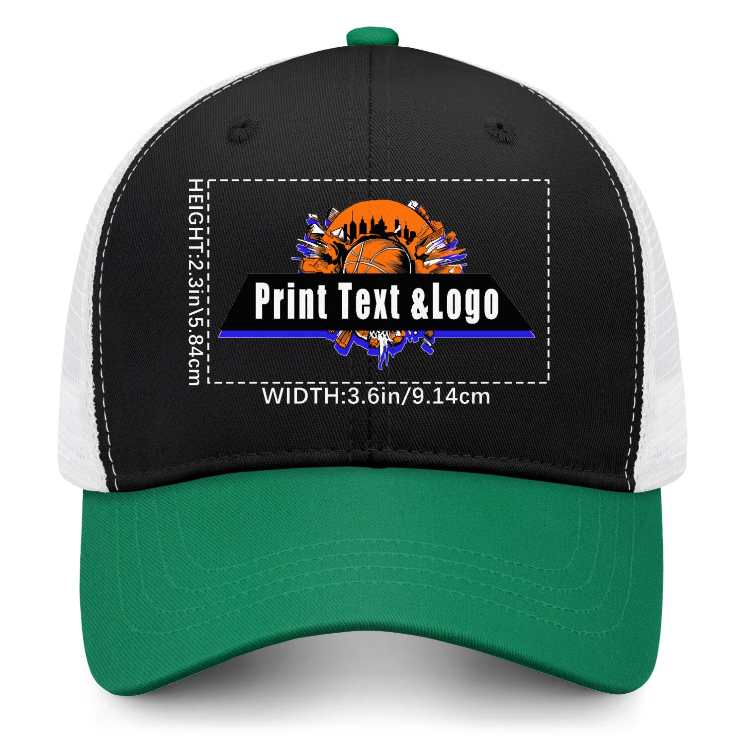Personalized Black Green 5-Panel Duckbill Cap Your Unique Style Your Way enthsush