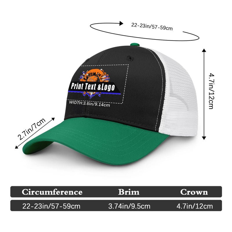 Personalized Black Green 5-Panel Duckbill Cap Your Unique Style Your Way