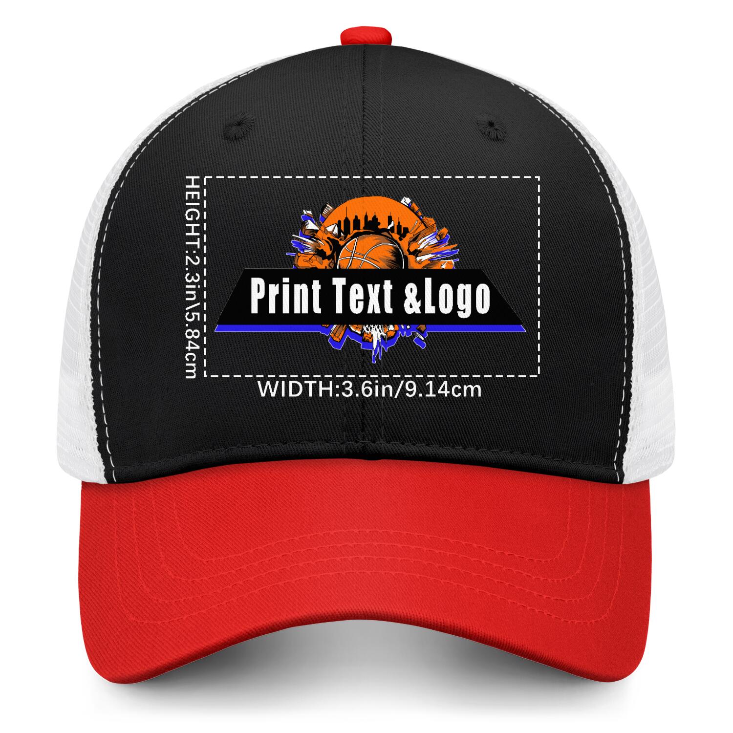 Personalized Black Red 5-Panel Duckbill Cap Your Unique Style Your Way enthsush