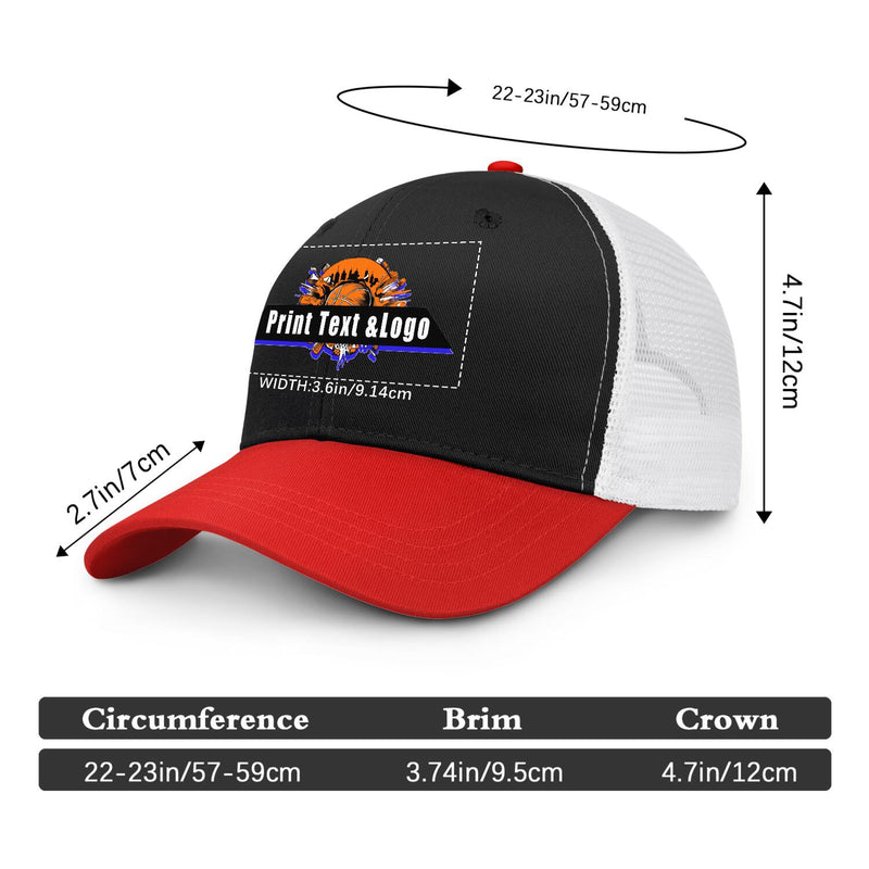 Personalized Black Red 5-Panel Duckbill Cap Your Unique Style Your Way