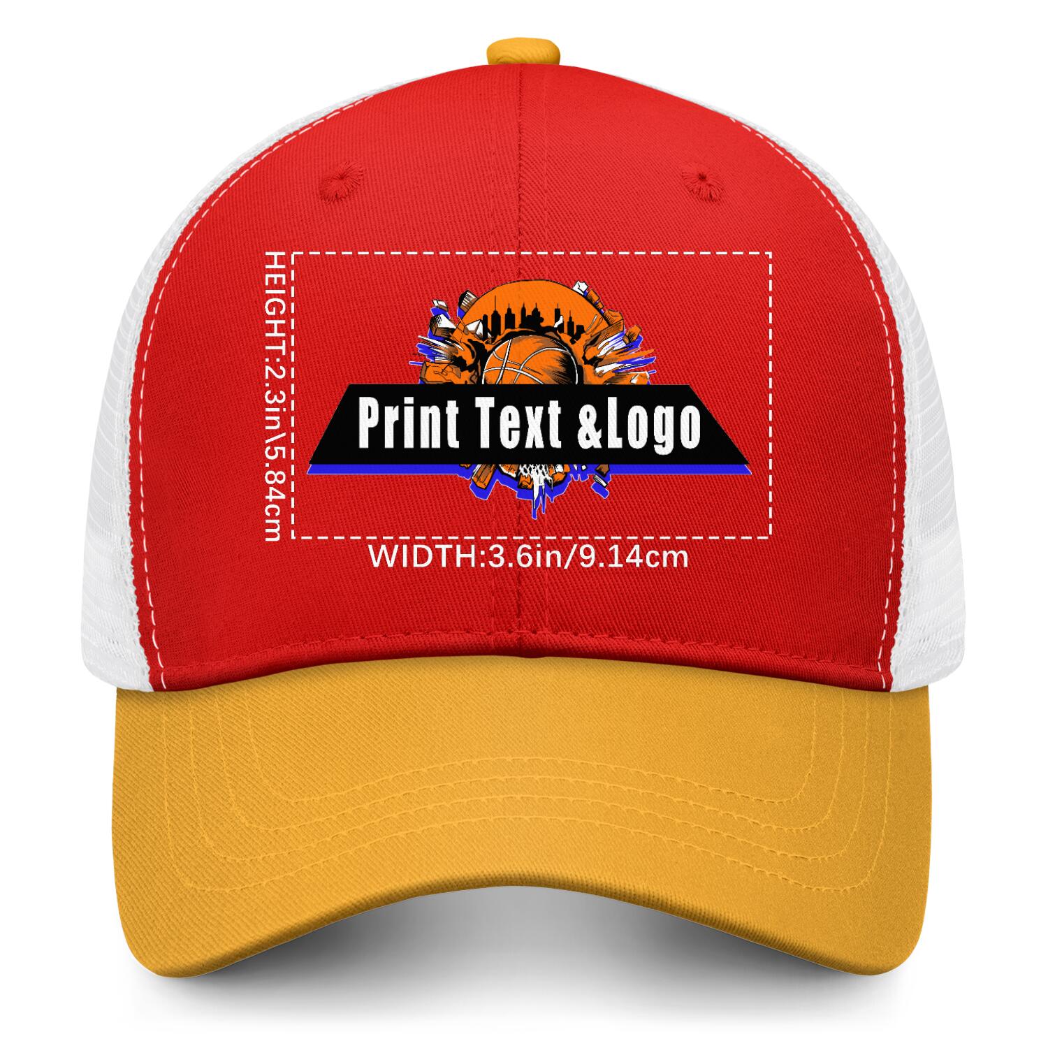 Personalized Red Yellow 5-Panel Duckbill Cap Your Unique Style Your Way enthsush