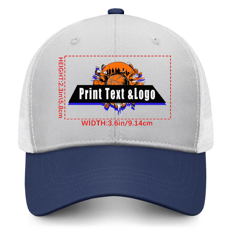 Personalized Gray Navy Blue 5-Panel Duckbill Cap Your Unique Style Your Way