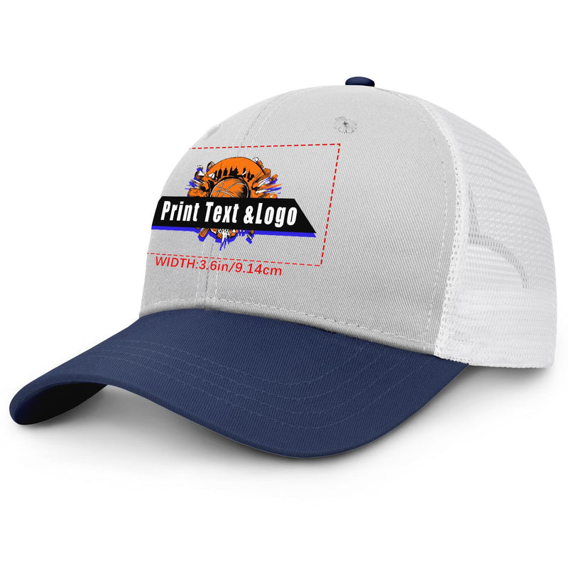 Personalized Gray Navy Blue 5-Panel Duckbill Cap Your Unique Style Your Way