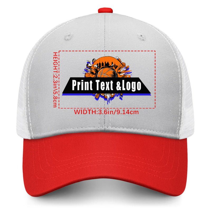 Personalized Grey Red 5-Panel Duckbill Cap Your Unique Style Your Way