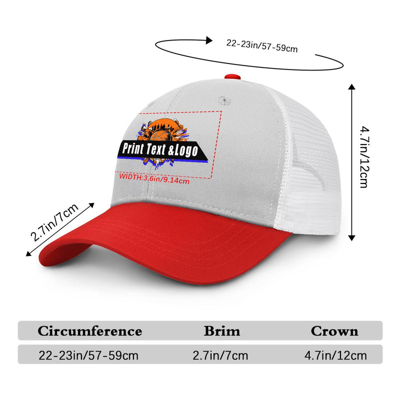 Personalized Grey Red 5-Panel Duckbill Cap Your Unique Style Your Way