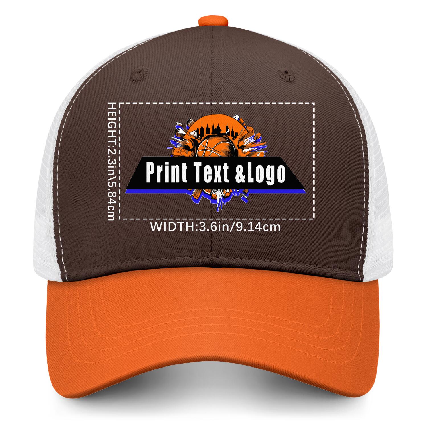 Personalized Brown Orange 5-Panel Duckbill Cap Your Unique Style Your Way enthsush