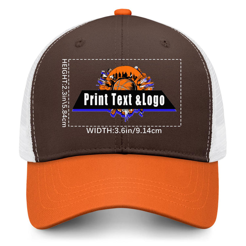 Personalized Brown Orange 5-Panel Duckbill Cap Your Unique Style Your Way