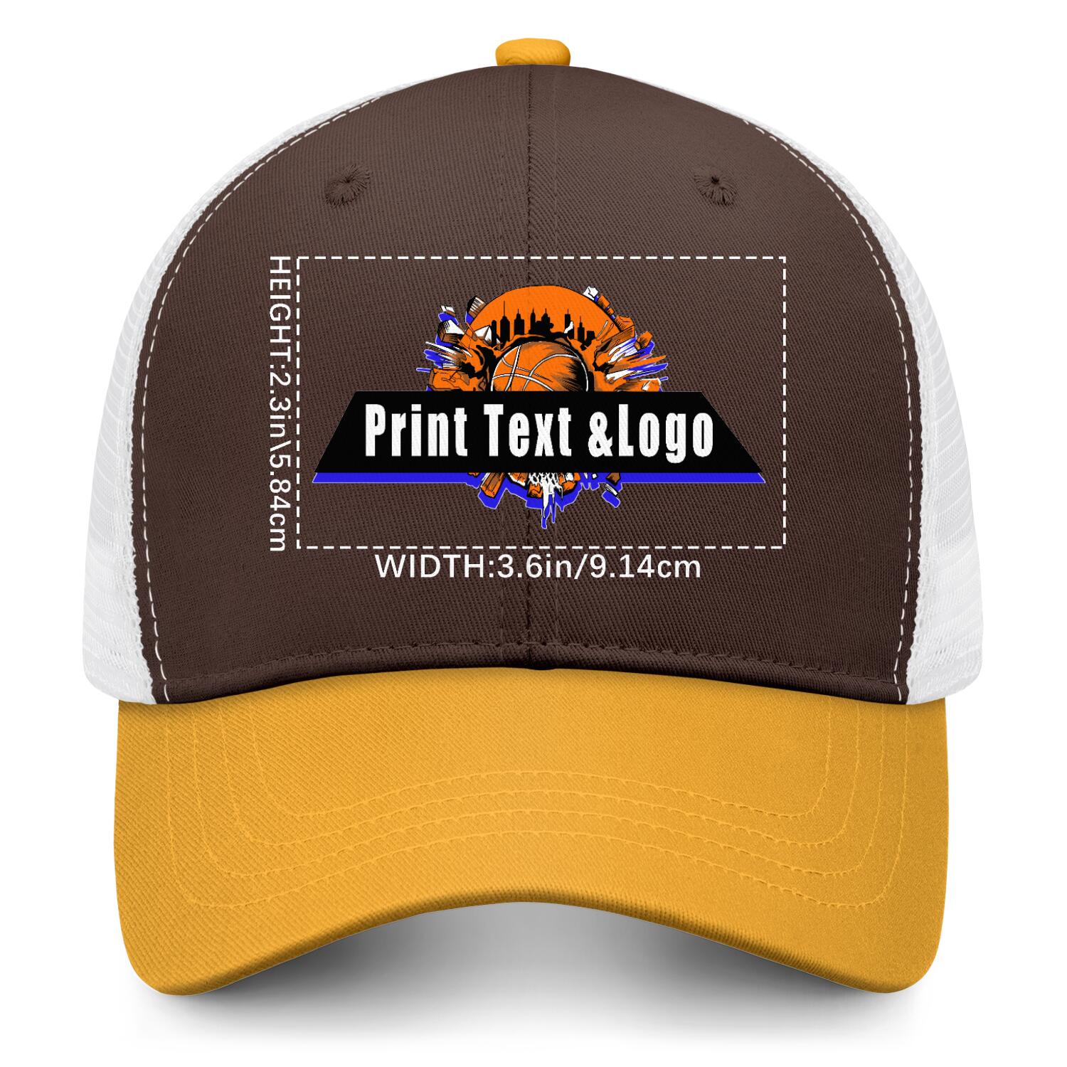 Personalized Brown Yellow 5-Panel Duckbill Cap Your Unique Style Your Way enthsush