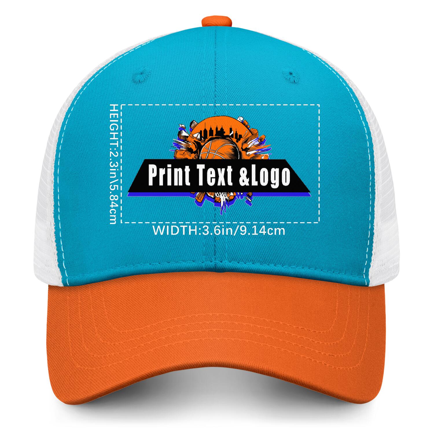 Personalized Aquamarine Orange 5-Panel Duckbill Cap Your Unique Style Your Way enthsush