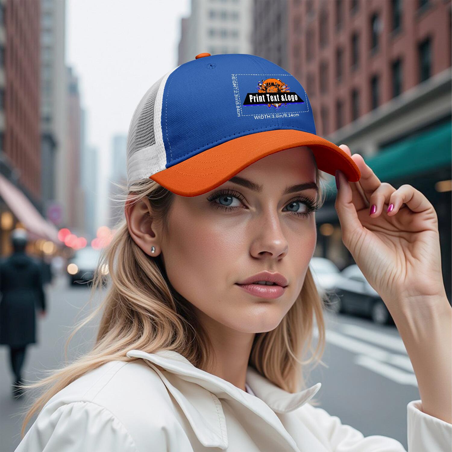Personalized Aquamarine Orange 5-Panel Duckbill Cap Your Unique Style Your Way enthsush