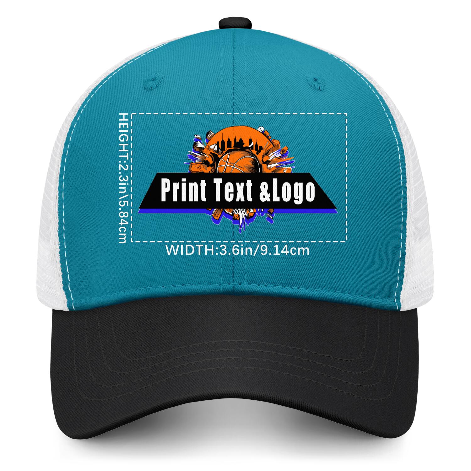 Personalized Aquamarine Black 5-Panel Duckbill Cap Your Unique Style Your Way enthsush