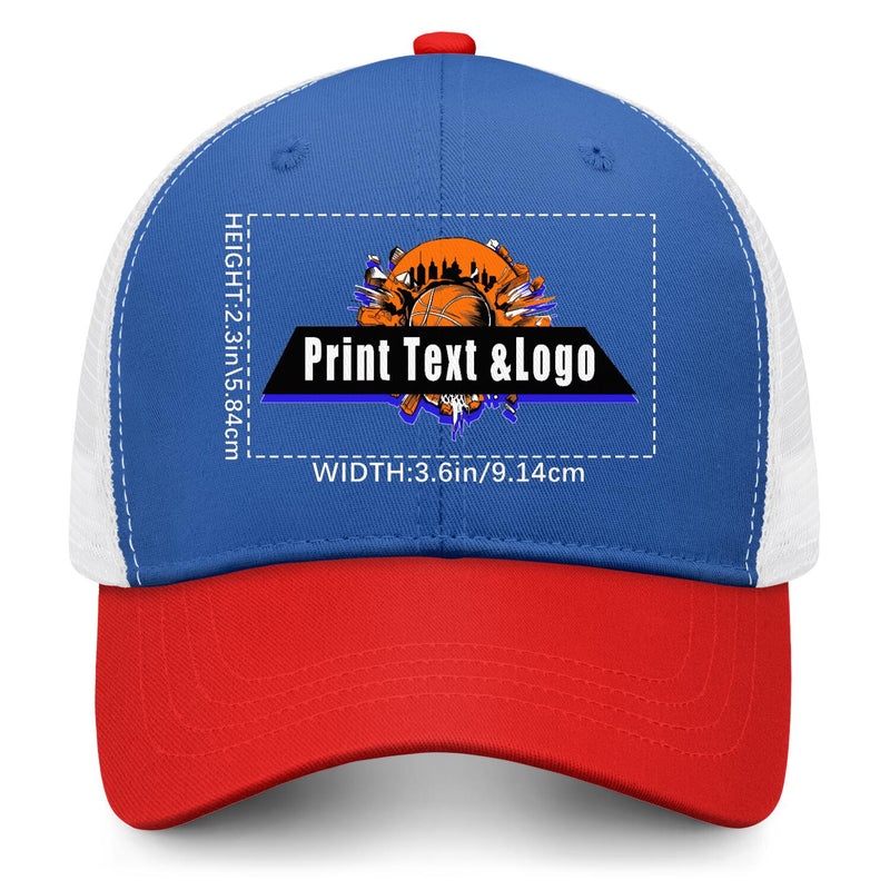 Personalized Blue Red 5-Panel Duckbill Cap Your Unique Style Your Way