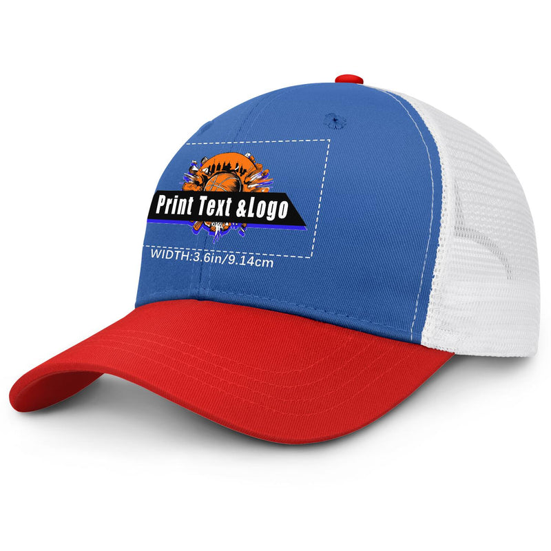 Personalized Blue Red 5-Panel Duckbill Cap Your Unique Style Your Way
